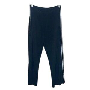 🆕 VINTAGE MIEKA Black Pants with White Stripes Size L